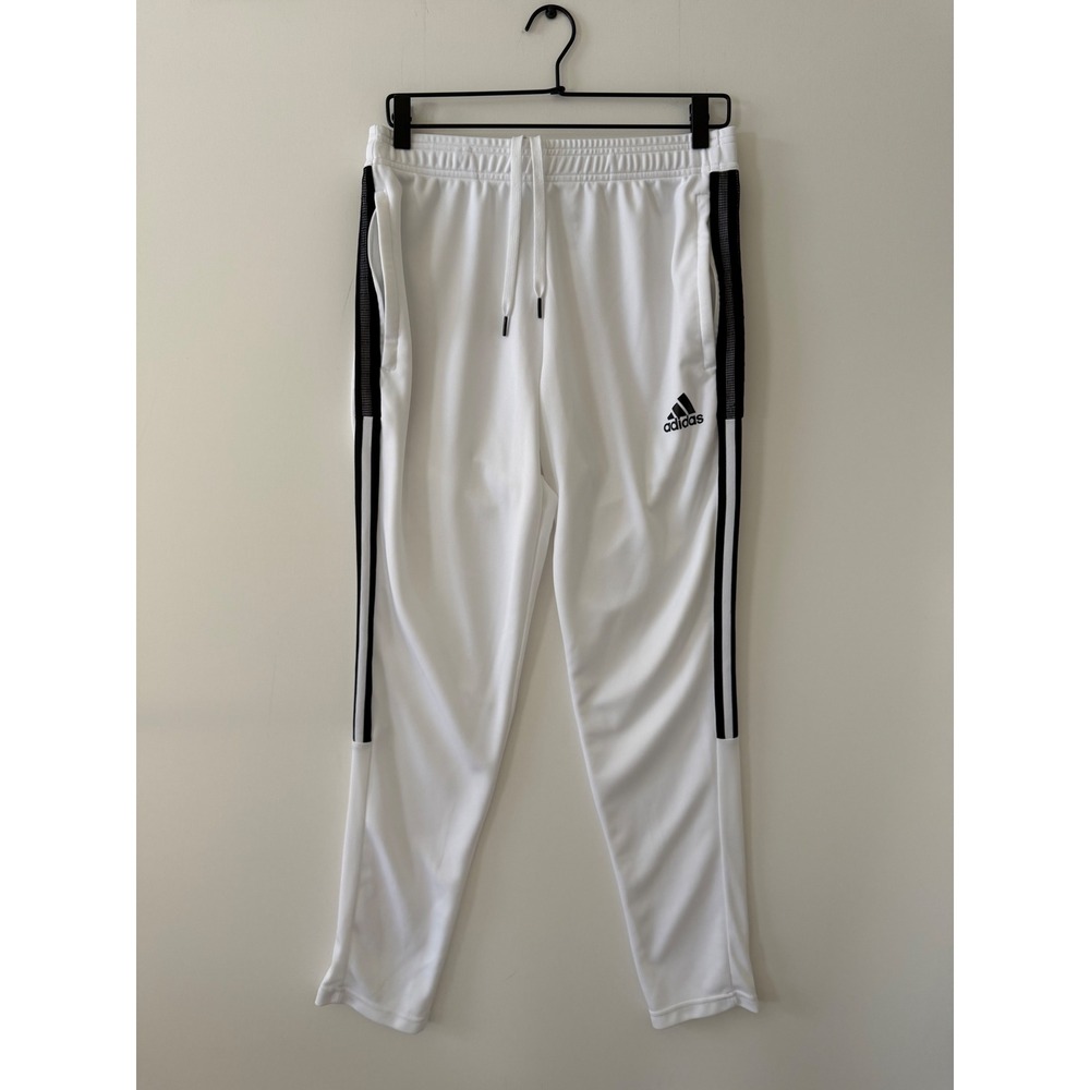 Adidas Mens Tiro 21 Track Pants White Black Stripes Joggers M Tapered